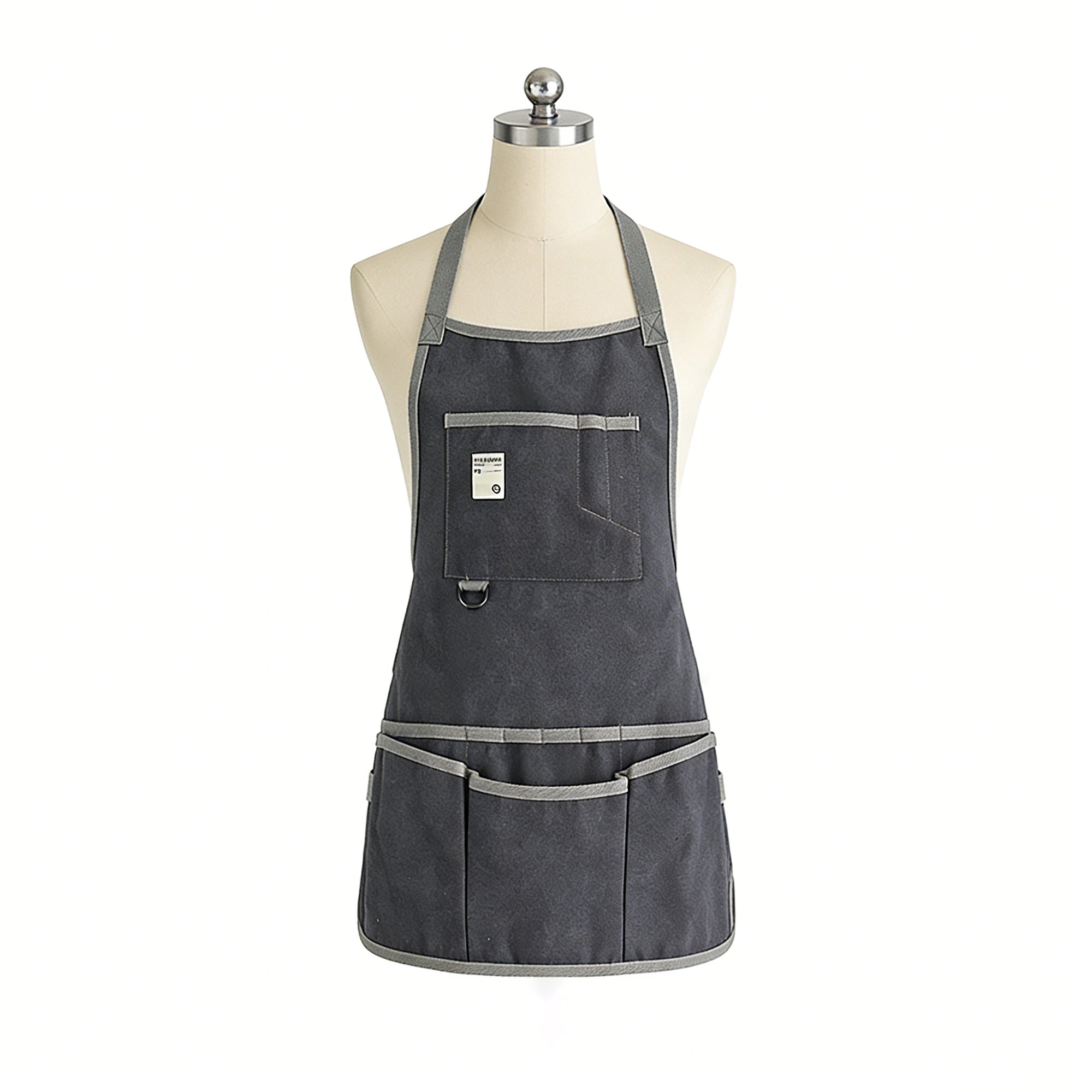 Anna-Kaci Canvas Utility Apron with Multiple Pockets Work Apron for Cleaning Cooking Gardening Household Tasks