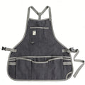 Anna-Kaci Canvas Utility Apron with Multiple Pockets Work Apron for Cleaning Cooking Gardening Household Tasks