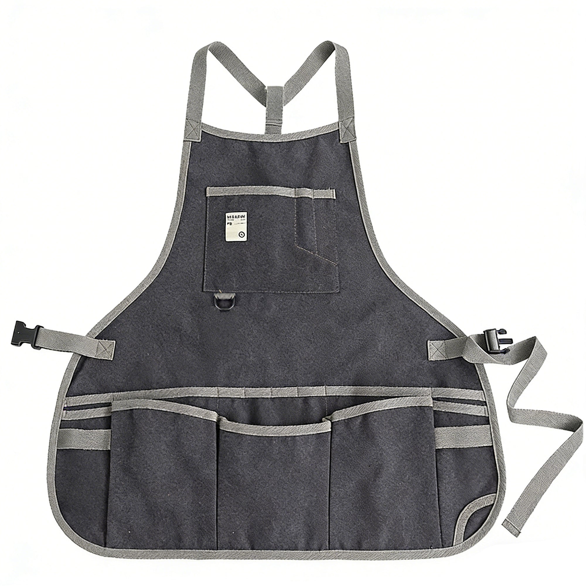 Anna-Kaci Canvas Utility Apron with Multiple Pockets Work Apron for Cleaning Cooking Gardening Household Tasks