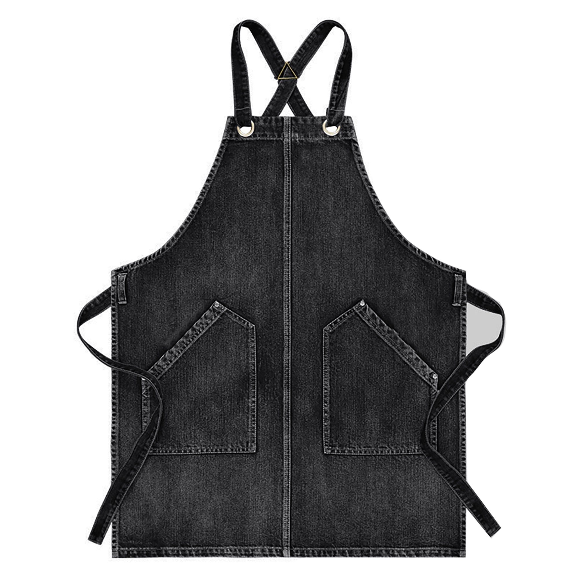 Anna-Kaci Denim Style Work Apron with Dual Front Pockets Utility Apron for Kitchen Cafe Workshop and Home Use