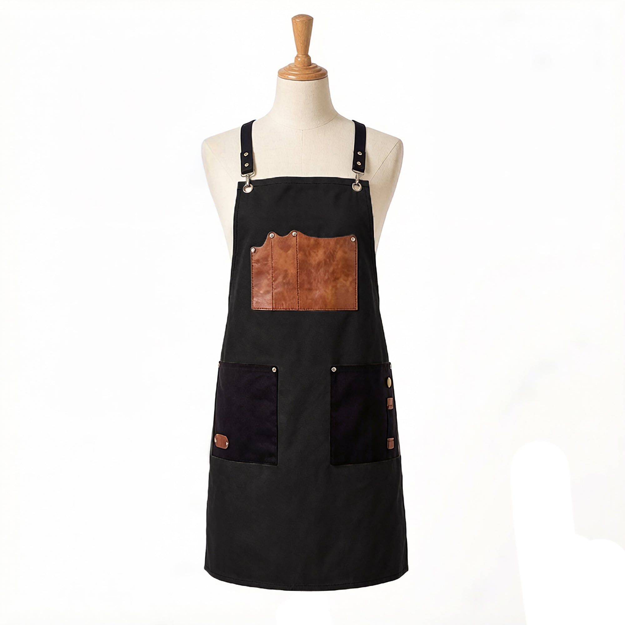 Anna-Kaci Utility Work Apron with Multi Pocket Design Full Coverage Apron for Kitchen Studio Workshop and Home