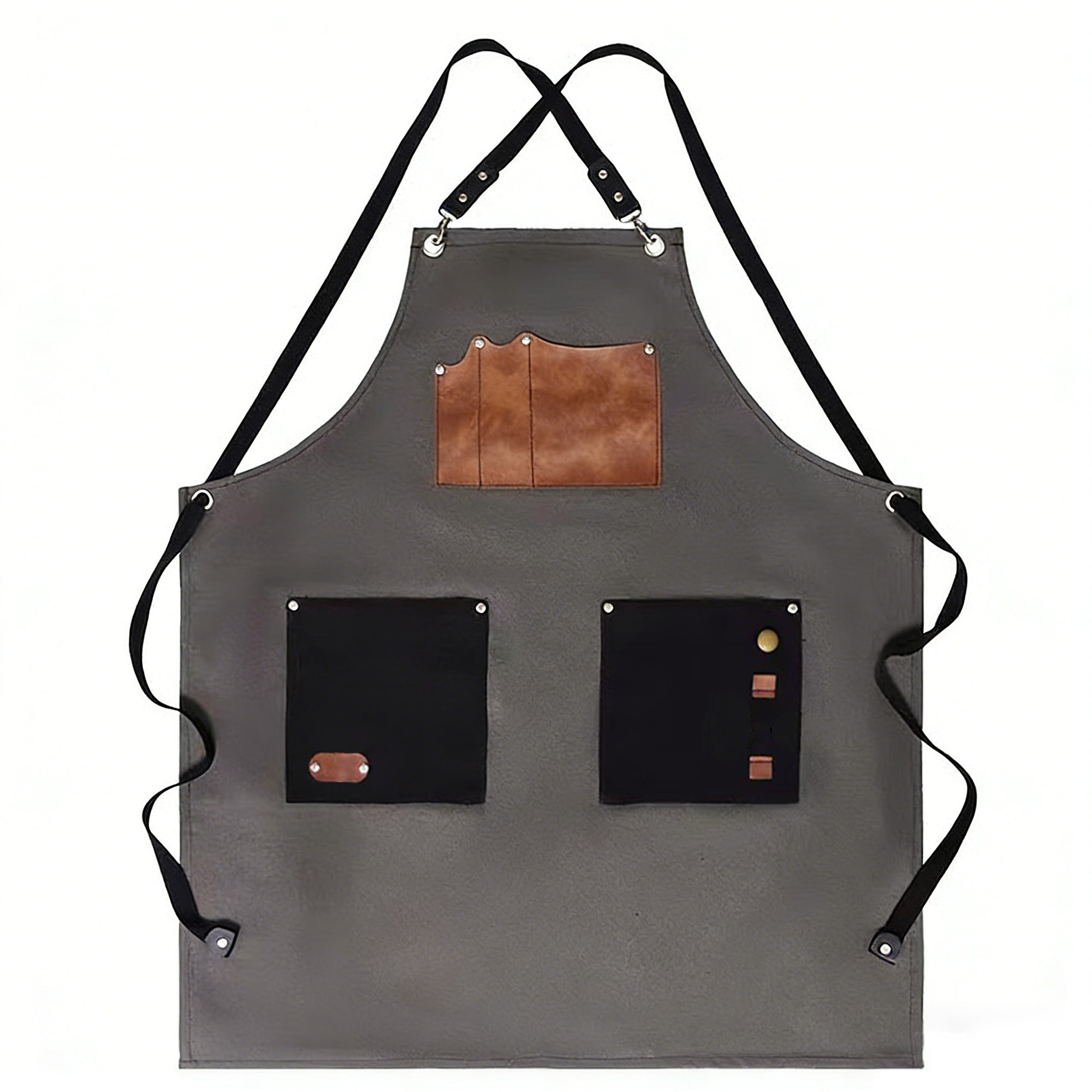 Anna-Kaci Utility Work Apron with Multi Pocket Design Full Coverage Apron for Kitchen Studio Workshop and Home