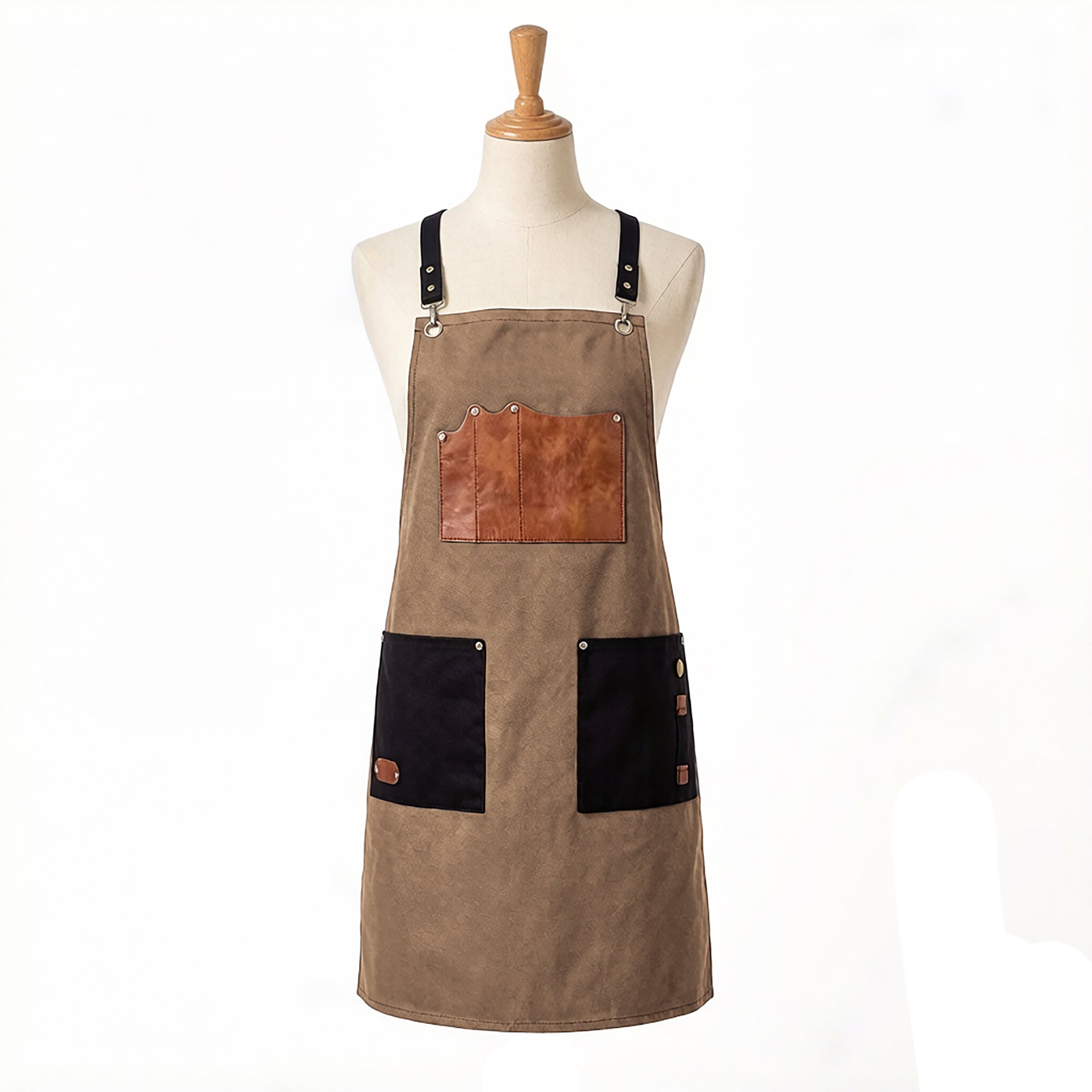 Anna-Kaci Utility Work Apron with Multi Pocket Design Full Coverage Apron for Kitchen Studio Workshop and Home
