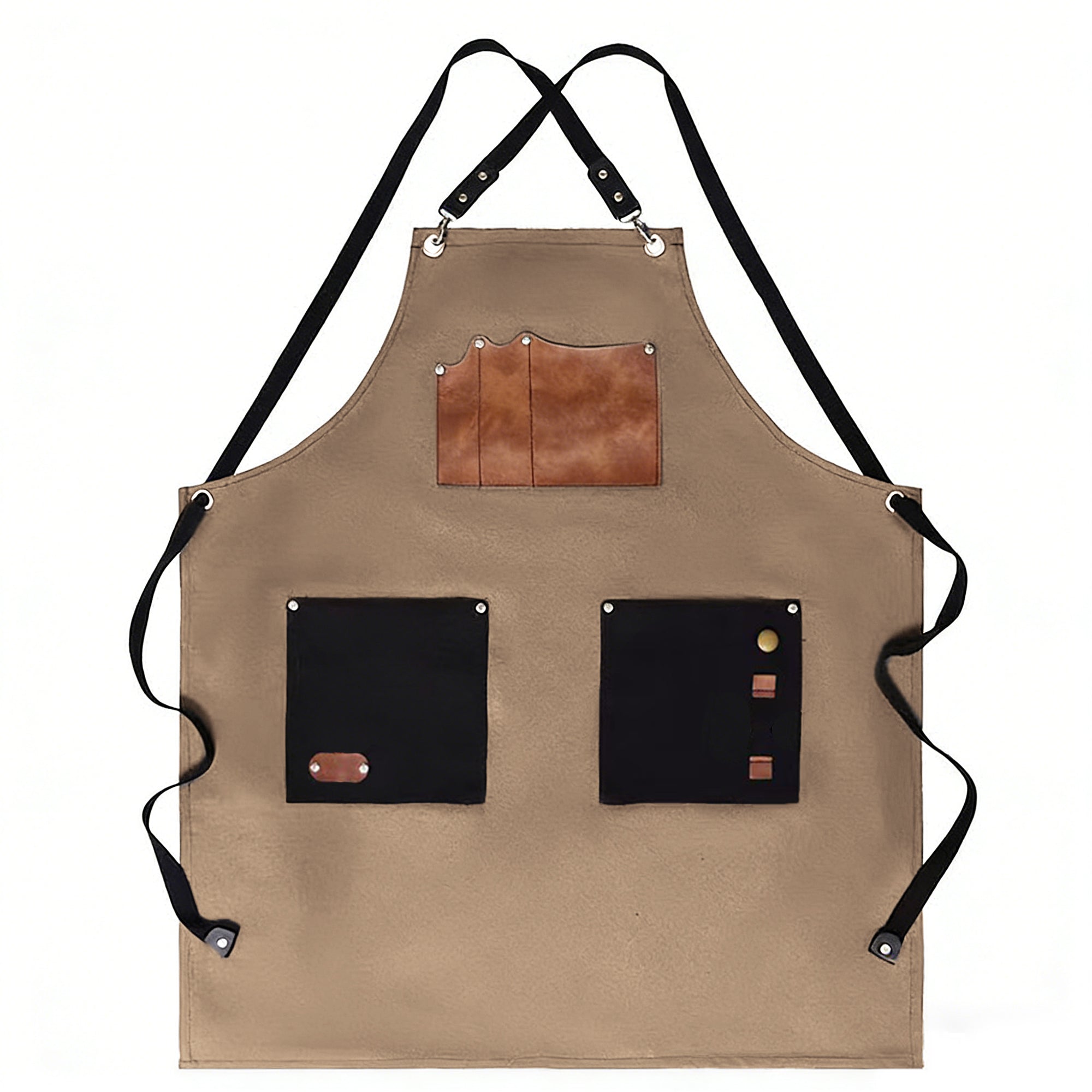Anna-Kaci Utility Work Apron with Multi Pocket Design Full Coverage Apron for Kitchen Studio Workshop and Home
