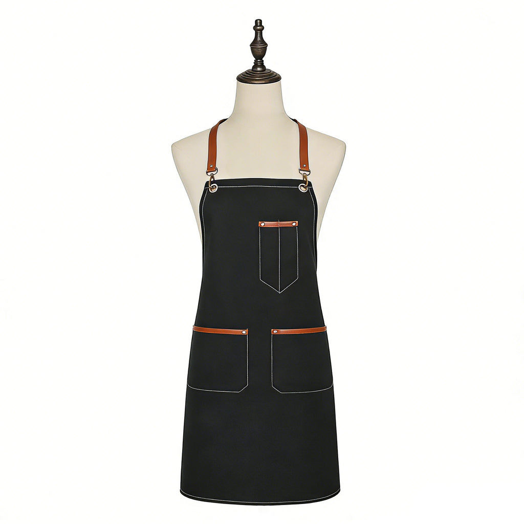 Anna-Kaci Denim Work Apron with Multi Pocket Utility Apron Full Coverage for Kitchen Studio Workshop and Home