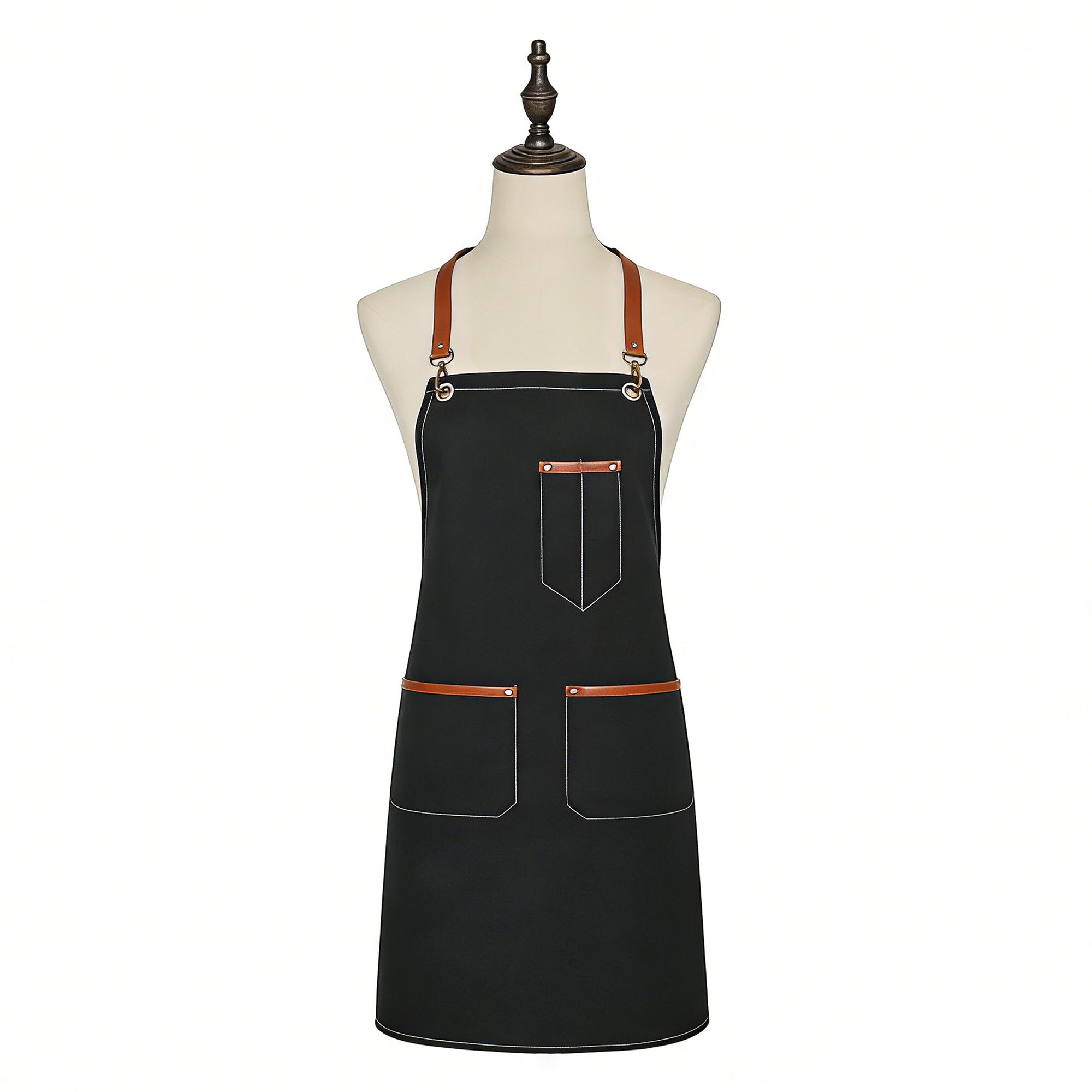 Anna-Kaci Denim Work Apron with Multi Pocket Utility Apron Full Coverage for Kitchen Studio Workshop and Home