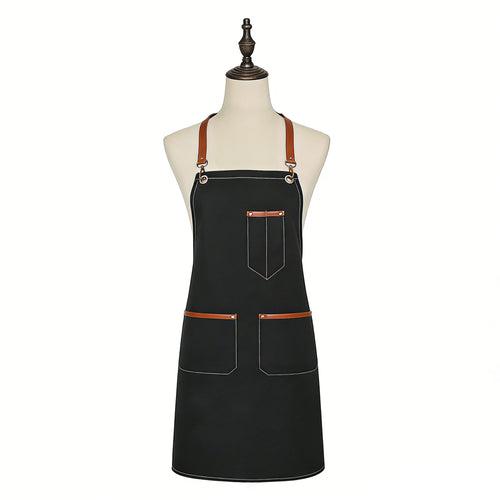 Anna-Kaci Denim Work Apron with Multi Pocket Utility Apron Full Coverage for Kitchen Studio Workshop and Home