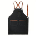 Anna-Kaci Denim Work Apron with Multi Pocket Utility Apron Full Coverage for Kitchen Studio Workshop and Home