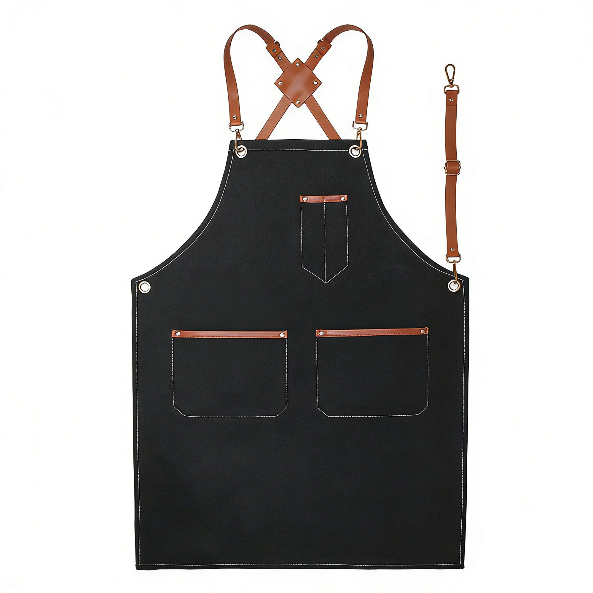 Anna-Kaci Denim Work Apron with Multi Pocket Utility Apron Full Coverage for Kitchen Studio Workshop and Home