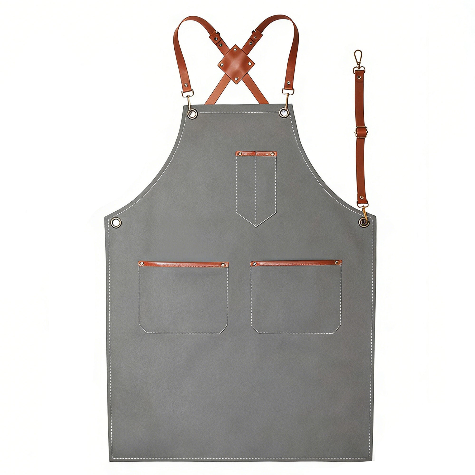 Anna-Kaci Denim Work Apron with Multi Pocket Utility Apron Full Coverage for Kitchen Studio Workshop and Home