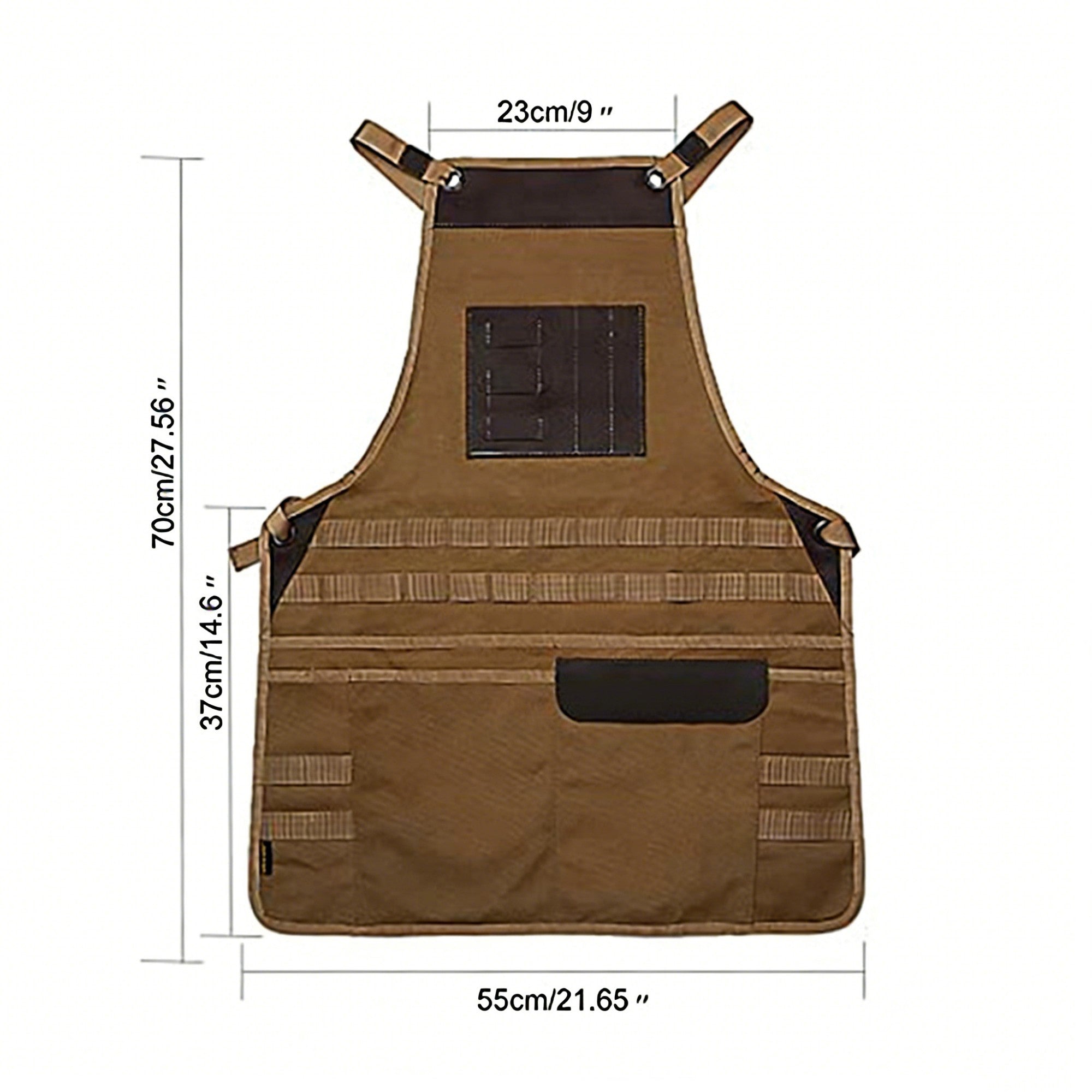 Anna-Kaci Men's Heavy Duty Canvas Tool Apron with Adjustable Shoulder Straps Multi Pocket Work Apron