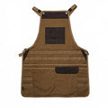Anna-Kaci Men's Heavy Duty Canvas Tool Apron with Adjustable Shoulder Straps Multi Pocket Work Apron