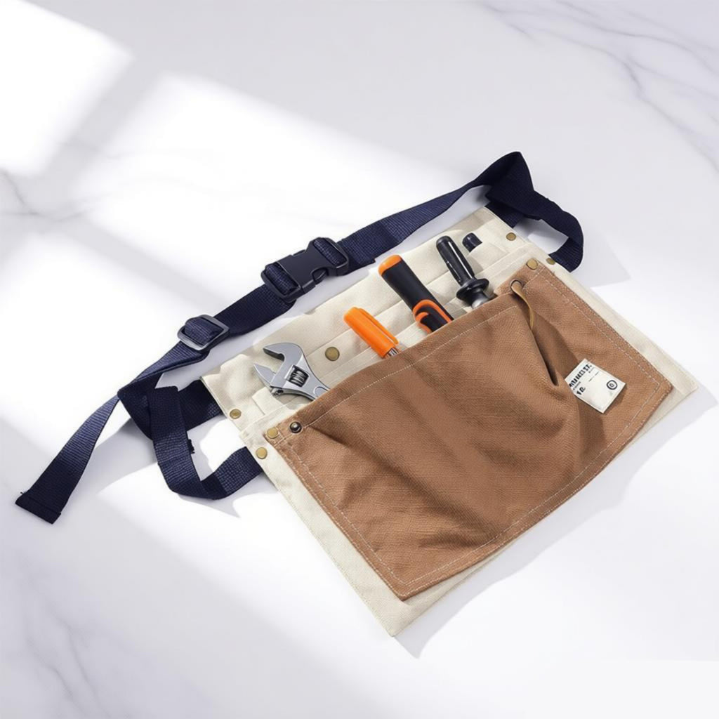 Anna-Kaci Multi Pocket Tool Waist Apron with Adjustable Strap Durable Canvas Utility Work Apron for Gardening