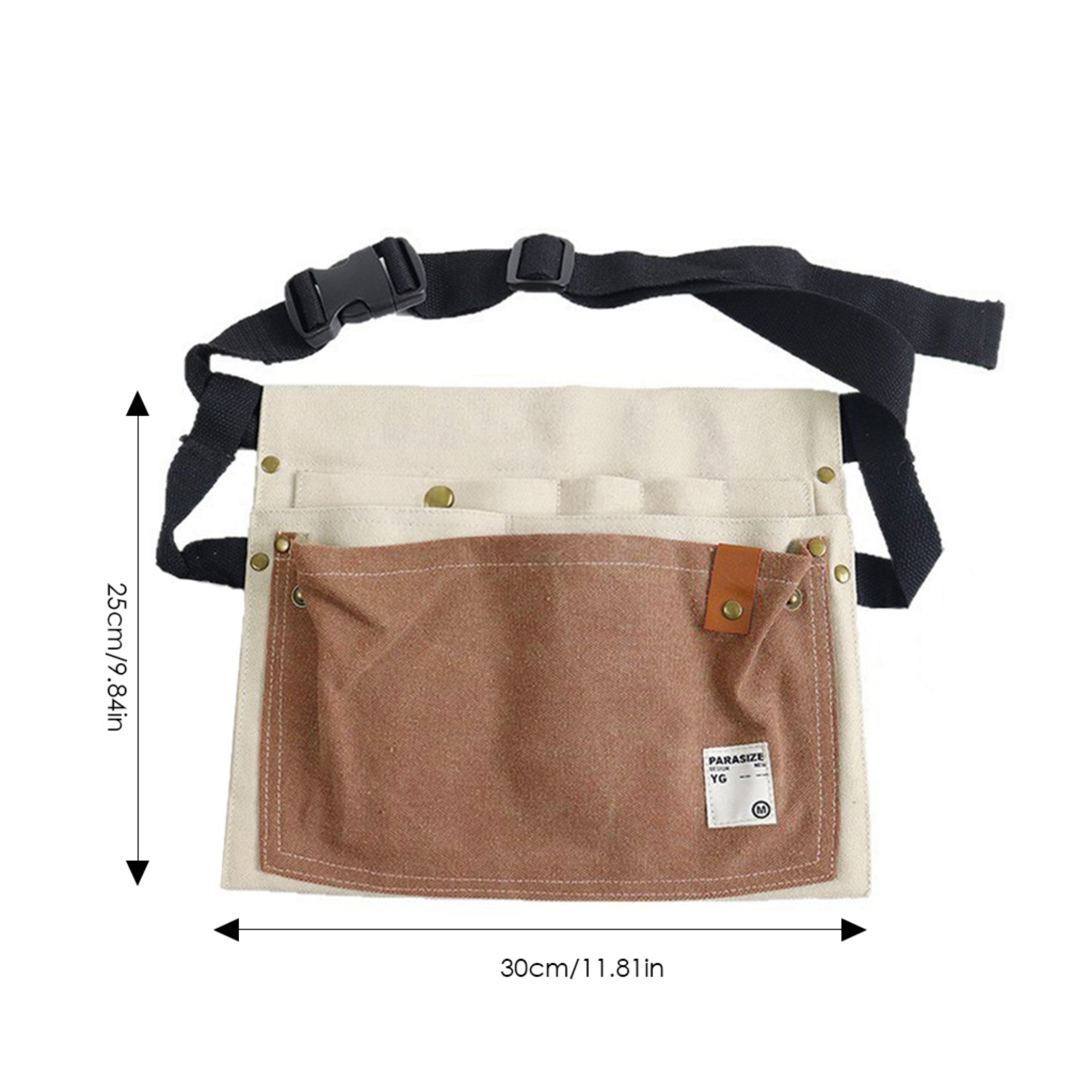 Anna-Kaci Multi Pocket Tool Waist Apron with Adjustable Strap Durable Canvas Utility Work Apron for Gardening