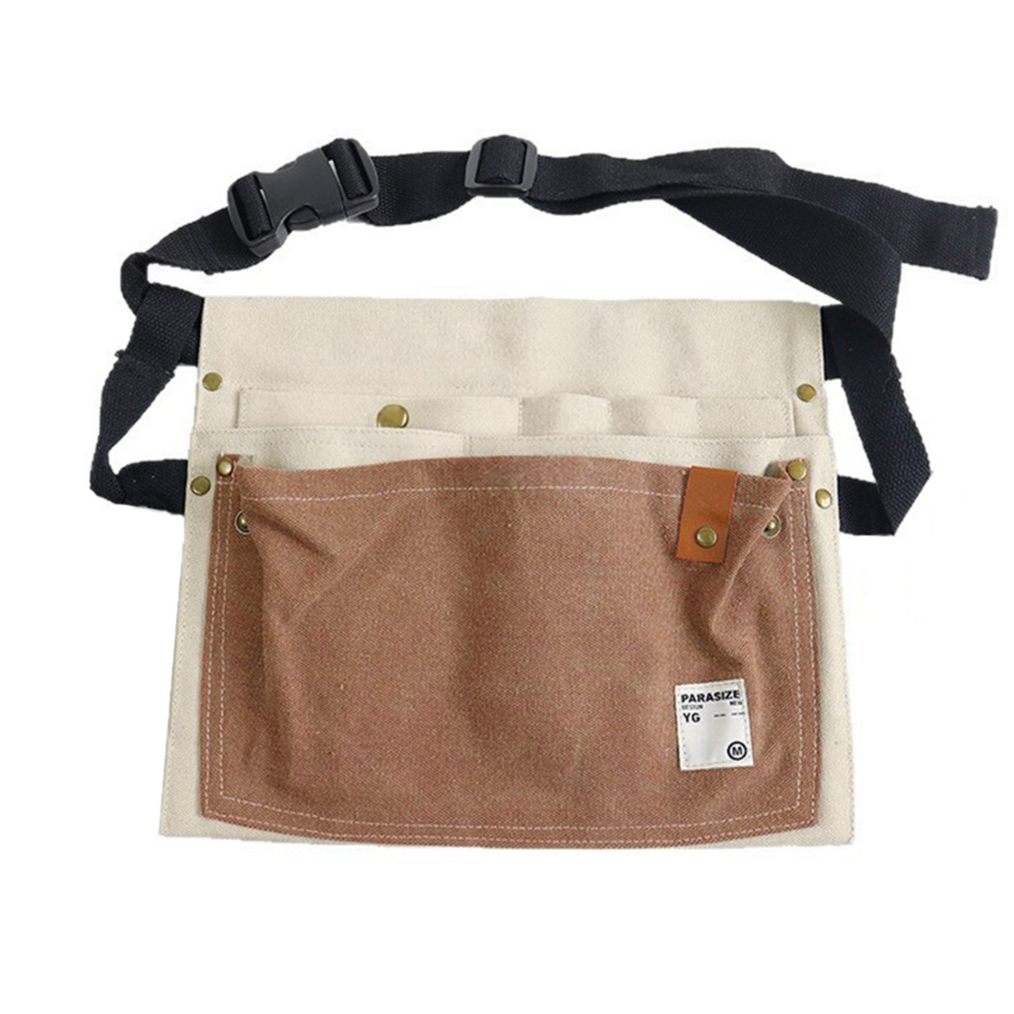 Anna-Kaci Multi Pocket Tool Waist Apron with Adjustable Strap Durable Canvas Utility Work Apron for Gardening