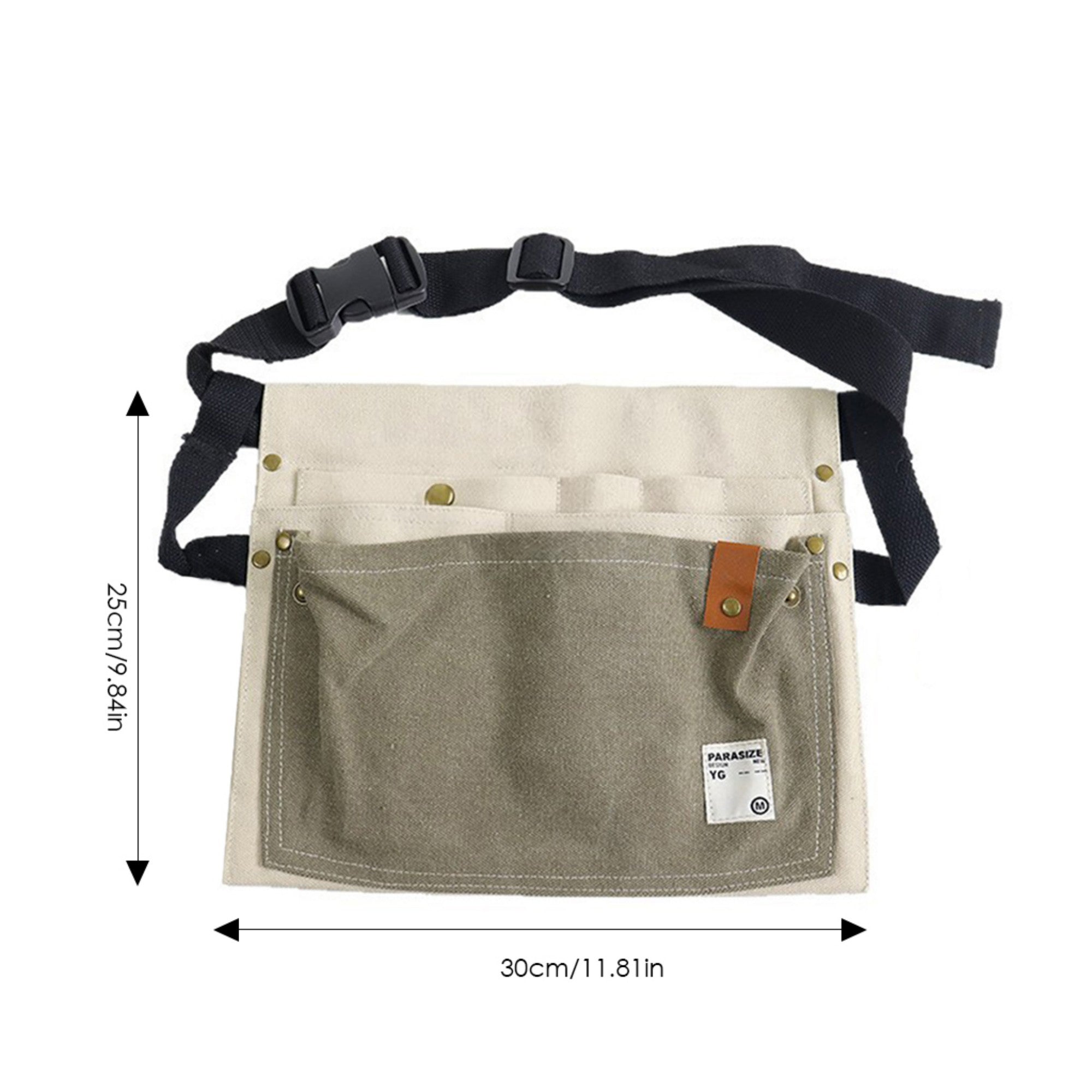 Anna-Kaci Multi Pocket Tool Waist Apron with Adjustable Strap Durable Canvas Utility Work Apron for Gardening