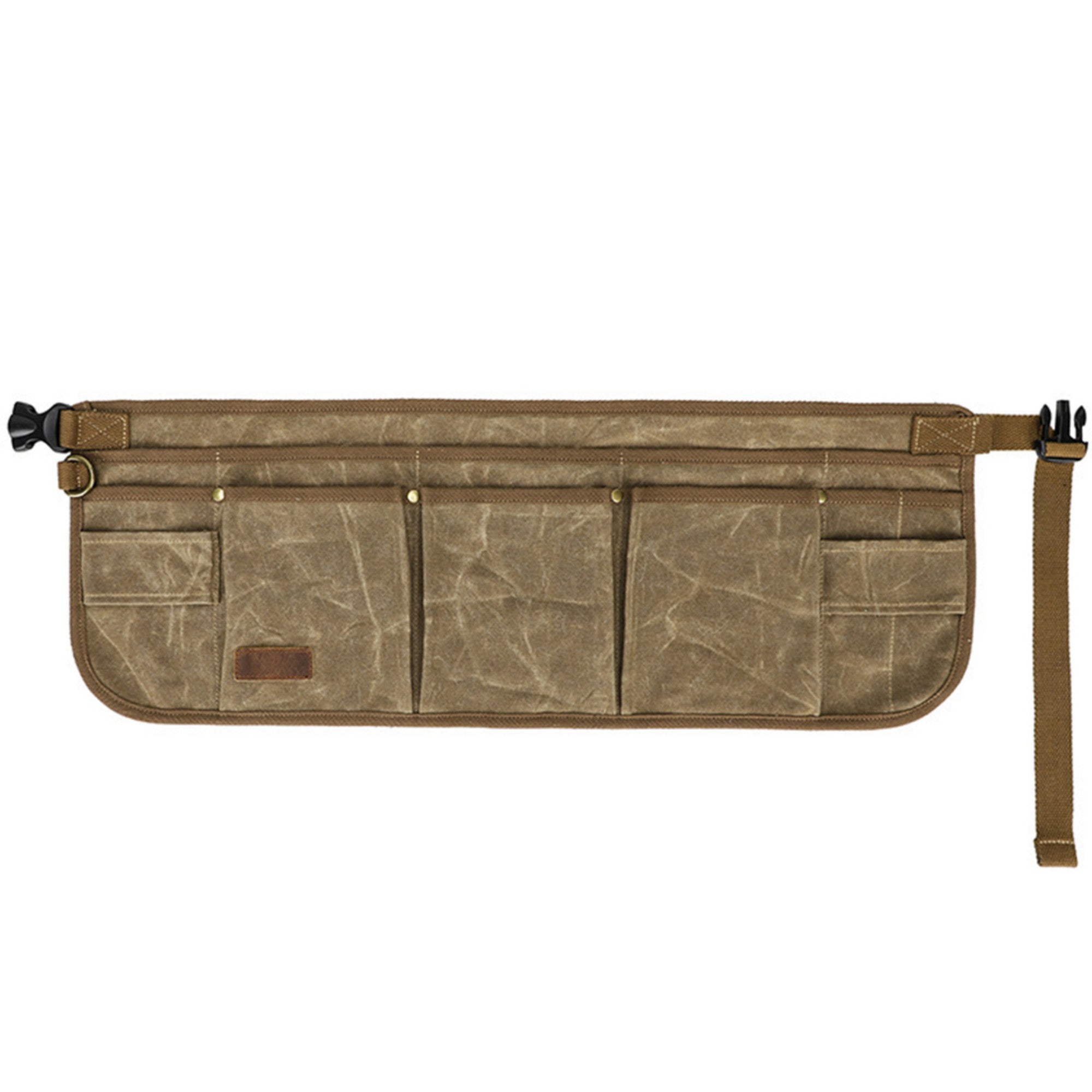 Anna-Kaci Men's Multi Pocket Tool Apron with Adjustable Waist Strap Durable Canvas Utility Work Apron