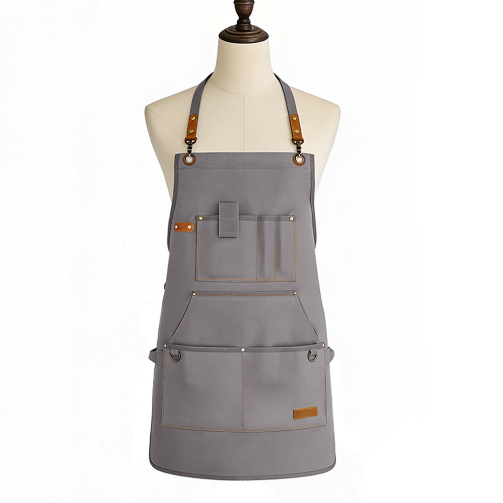 Anna-Kaci Heavy Duty Cotton Tool Apron with Adjustable Shoulder Straps Multi Pocket Work Apron for Woodworking