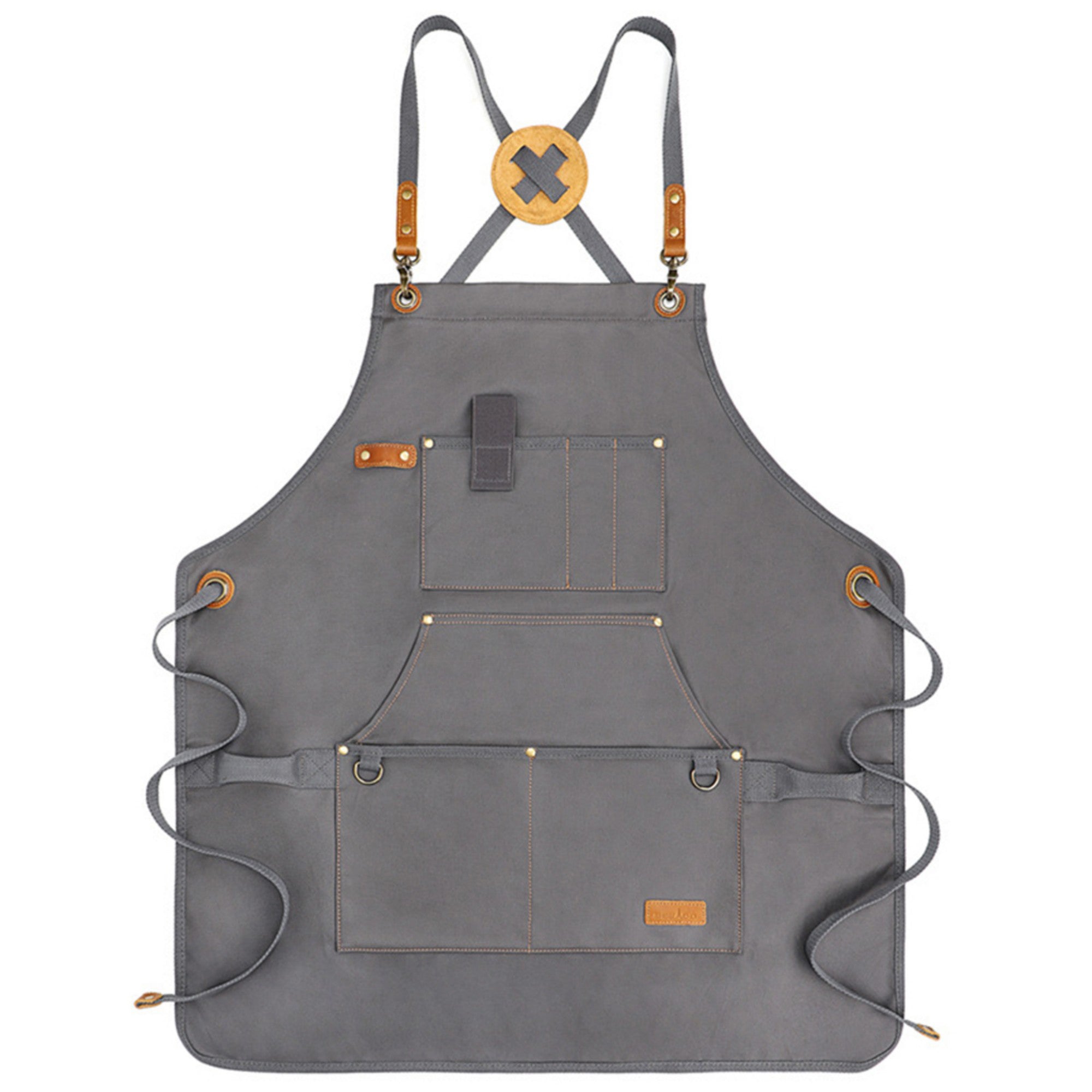 Anna-Kaci Heavy Duty Cotton Tool Apron with Adjustable Shoulder Straps Multi Pocket Work Apron for Woodworking