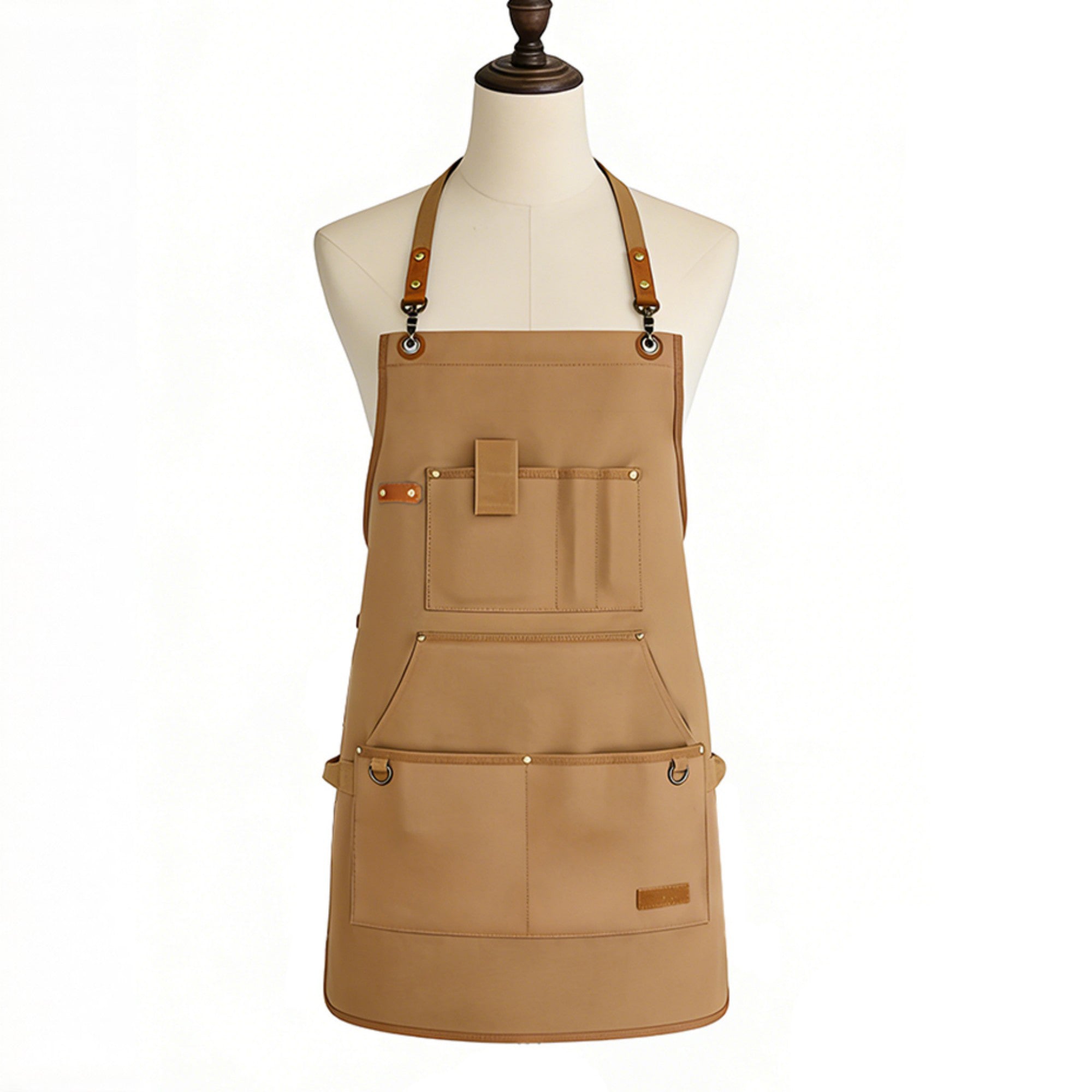 Anna-Kaci Heavy Duty Cotton Tool Apron with Adjustable Shoulder Straps Multi Pocket Work Apron for Woodworking