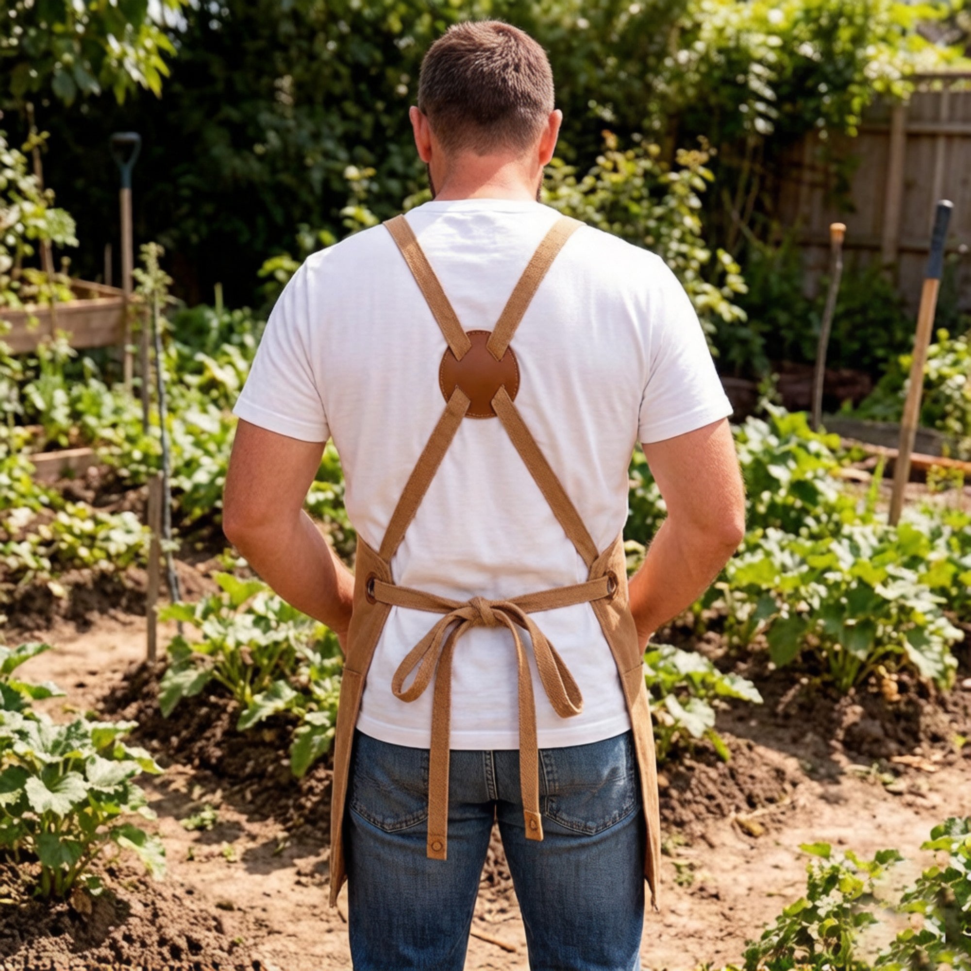 Anna-Kaci Heavy Duty Cotton Tool Apron with Adjustable Shoulder Straps Multi Pocket Work Apron for Woodworking