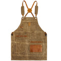 Anna-Kaci Heavy Duty Cotton Tool Apron with Adjustable Cross Back Straps Multi Pocket Utility Work Apron