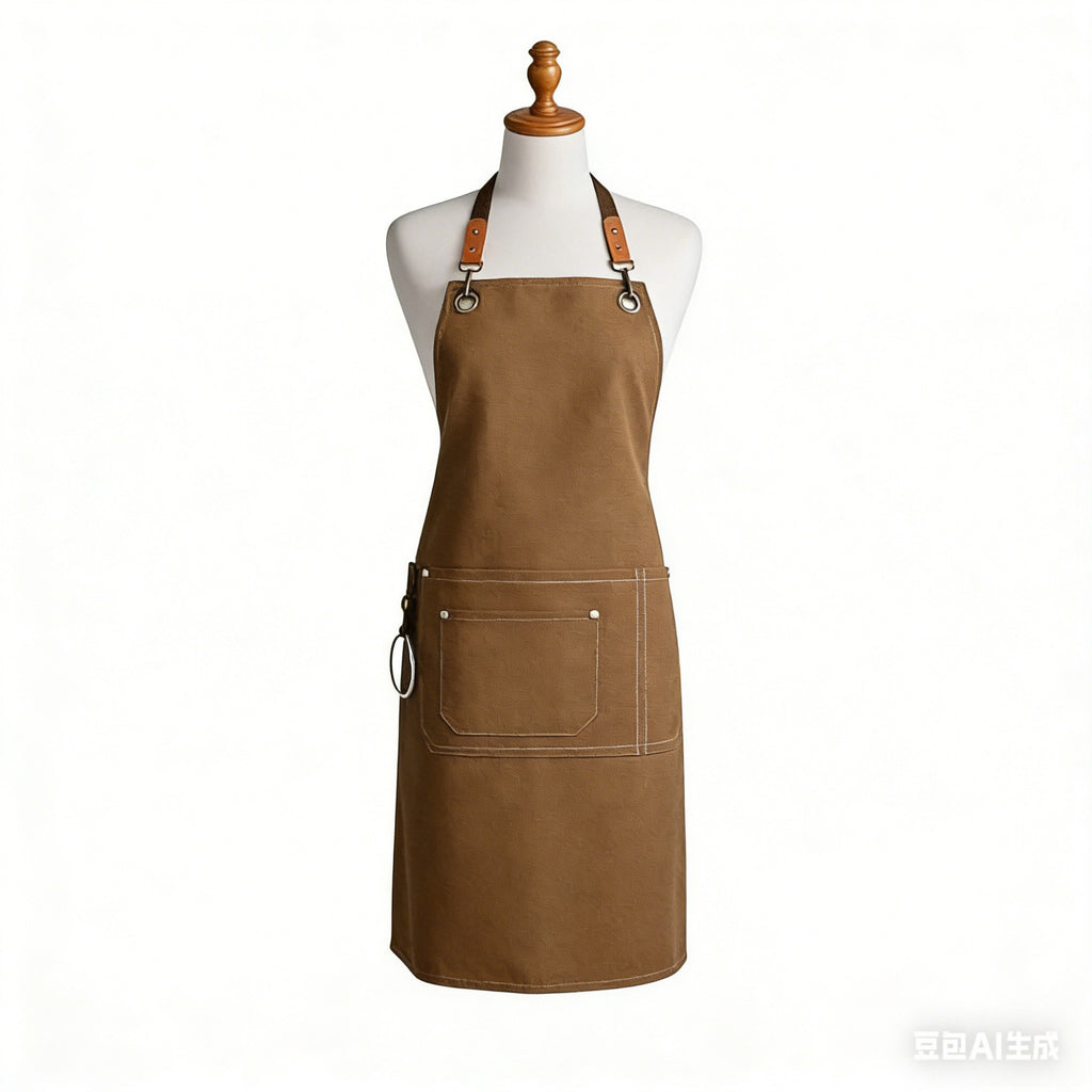 Anna-Kaci Cotton Kitchen Apron with Cross Back Straps Multi Pocket Utility Apron for Cooking Baking Craft