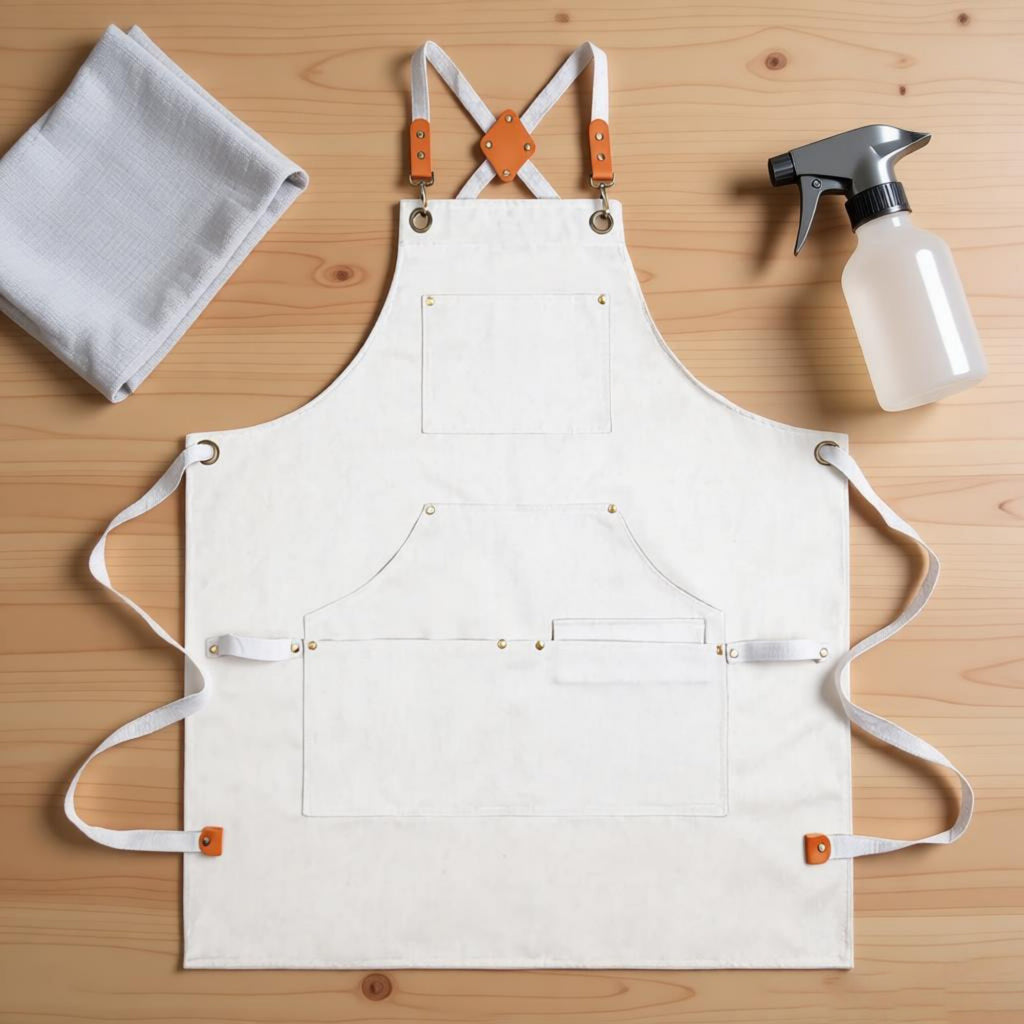 Anna-Kaci Cotton Kitchen Apron with Cross Back Straps Multi Pocket Utility Apron for Cooking Baking Craft