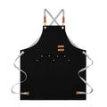 Anna-Kaci Cotton Kitchen Apron with Cross Back Straps Multi Pocket Utility Apron for Cooking Baking Craft