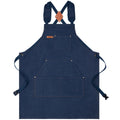 Anna-Kaci Cotton Kitchen Apron with Cross Back Straps Minimalist Utility Apron for Cooking Baking Craft Garden