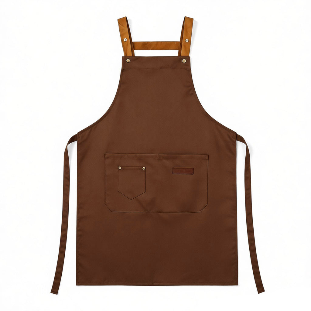 Anna-Kaci Cotton Kitchen Apron with Cross Back Straps Minimalist Utility Apron for Cooking Baking Craft Garden