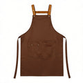 Anna-Kaci Cotton Kitchen Apron with Cross Back Straps Minimalist Utility Apron for Cooking Baking Craft Garden