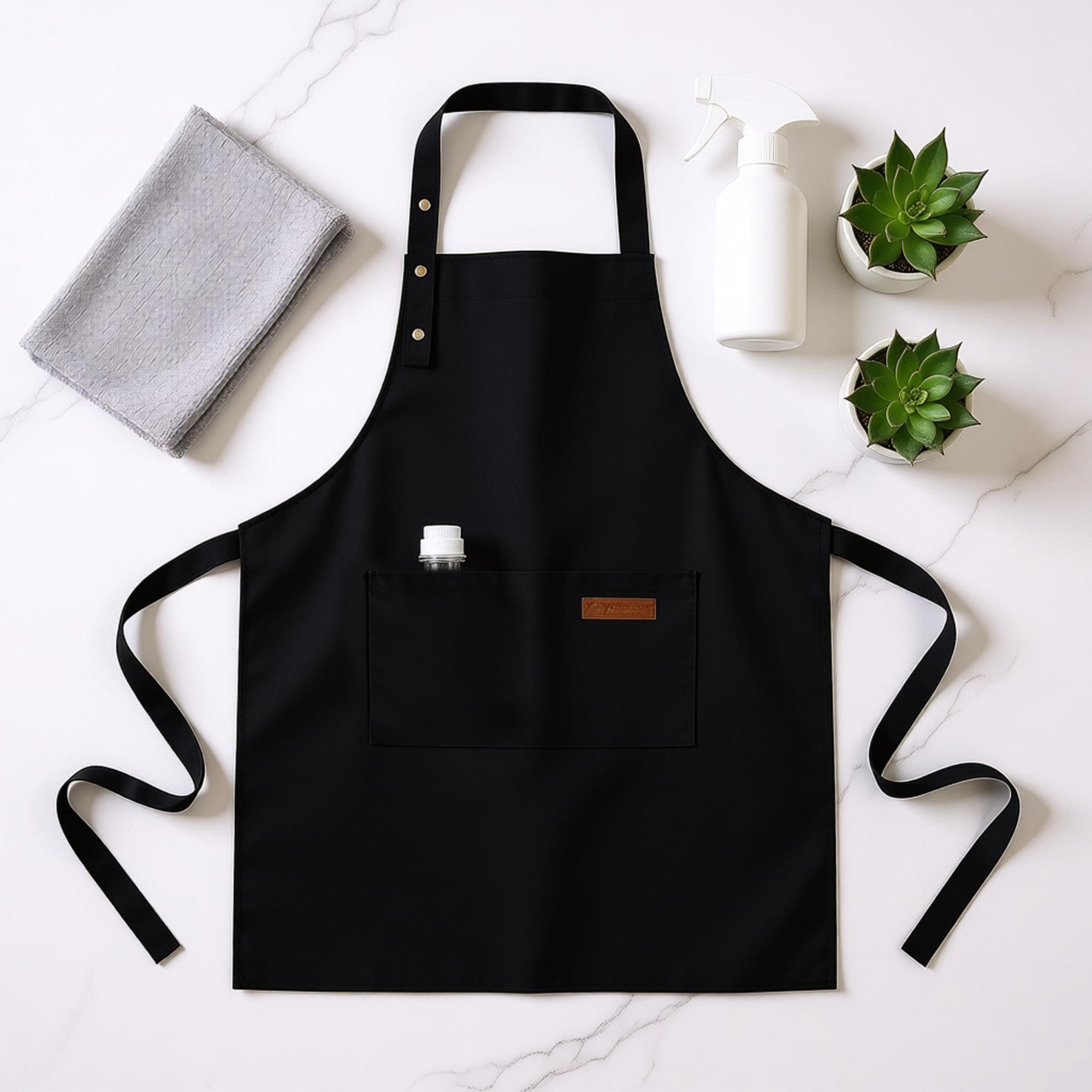 Anna-Kaci Kitchen Apron Adjustable Neck Apron with Pocket for Cooking Baking Crafting
