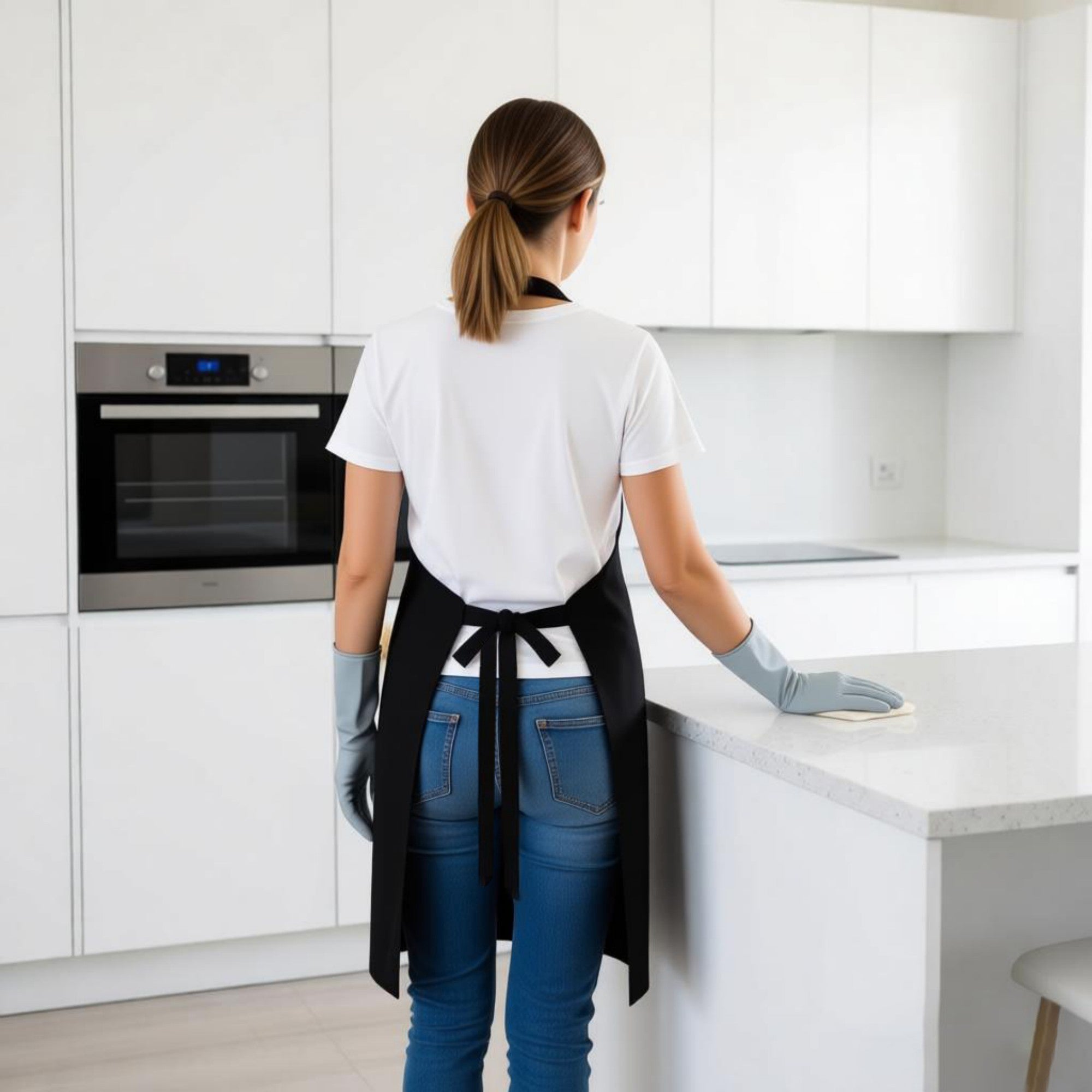 Anna-Kaci Kitchen Apron Adjustable Neck Apron with Pocket for Cooking Baking Crafting