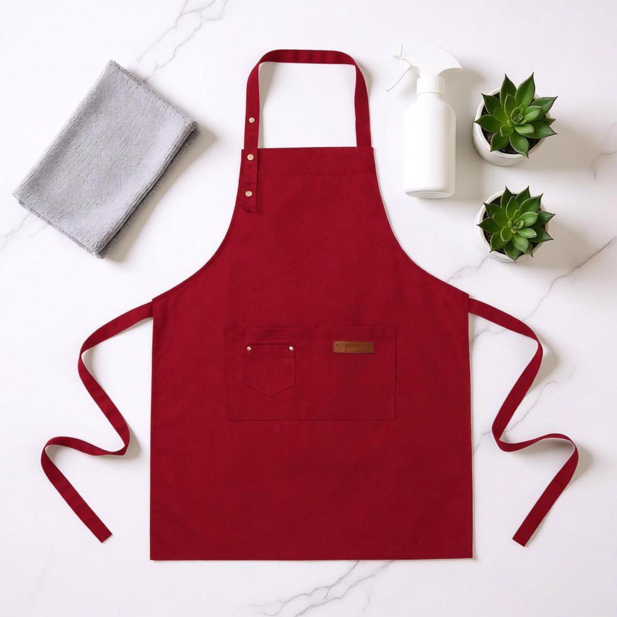 Anna-Kaci Kitchen Apron Adjustable Neck Apron with Pocket for Cooking Baking Crafting