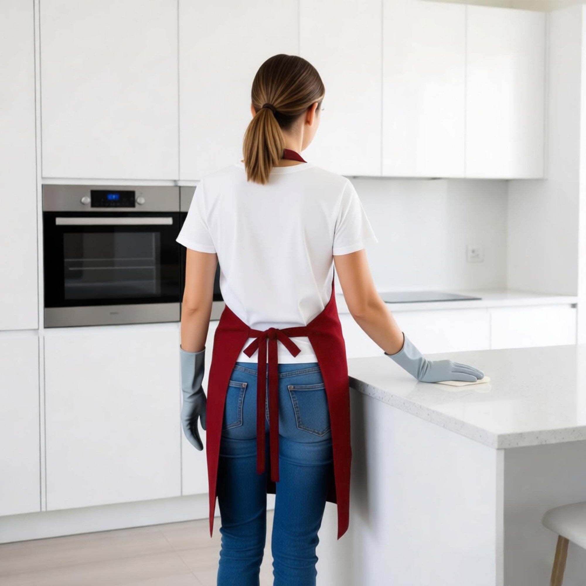 Anna-Kaci Kitchen Apron Adjustable Neck Apron with Pocket for Cooking Baking Crafting