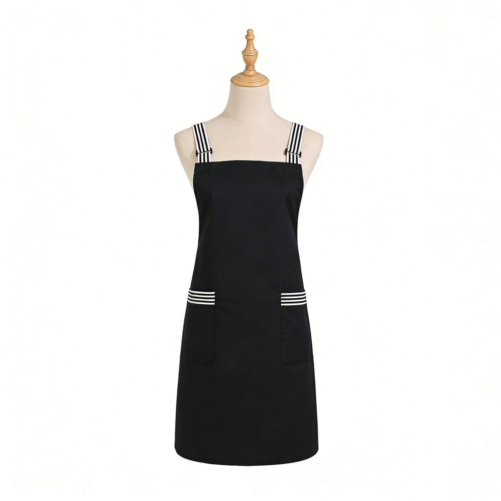 Anna-Kaci Kitchen Apron Cotton Blend Adjustable Neck Apron with Dual Pockets for Cooking Baking Kitchen Use