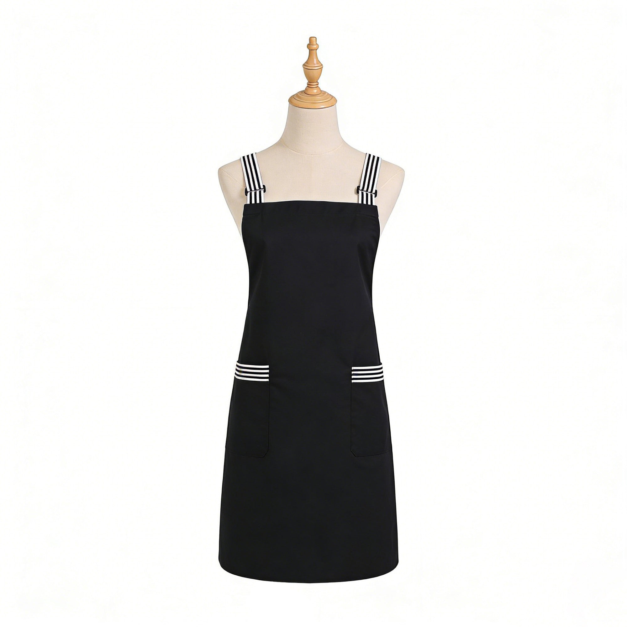 Anna-Kaci Kitchen Apron Cotton Blend Adjustable Neck Apron with Dual Pockets for Cooking Baking Kitchen Use