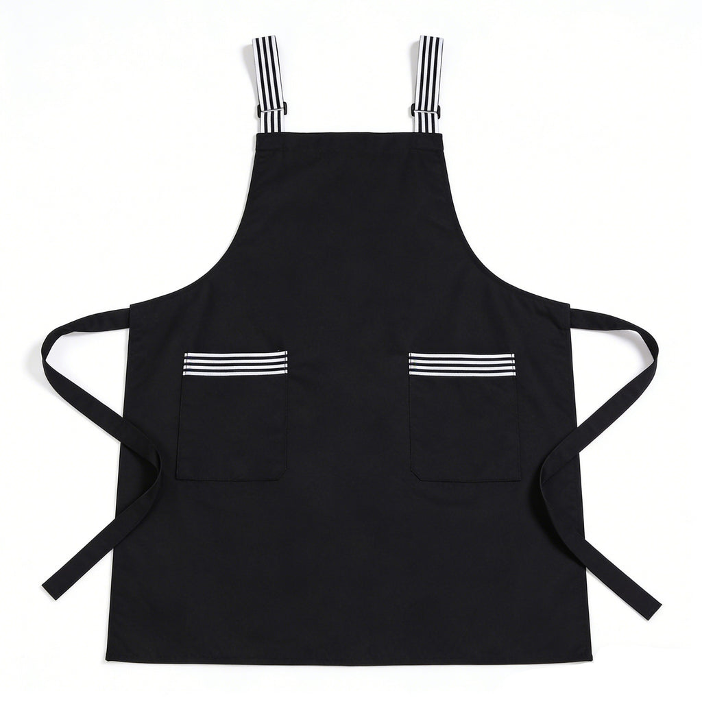 Anna-Kaci Kitchen Apron Cotton Blend Adjustable Neck Apron with Dual Pockets for Cooking Baking Kitchen Use