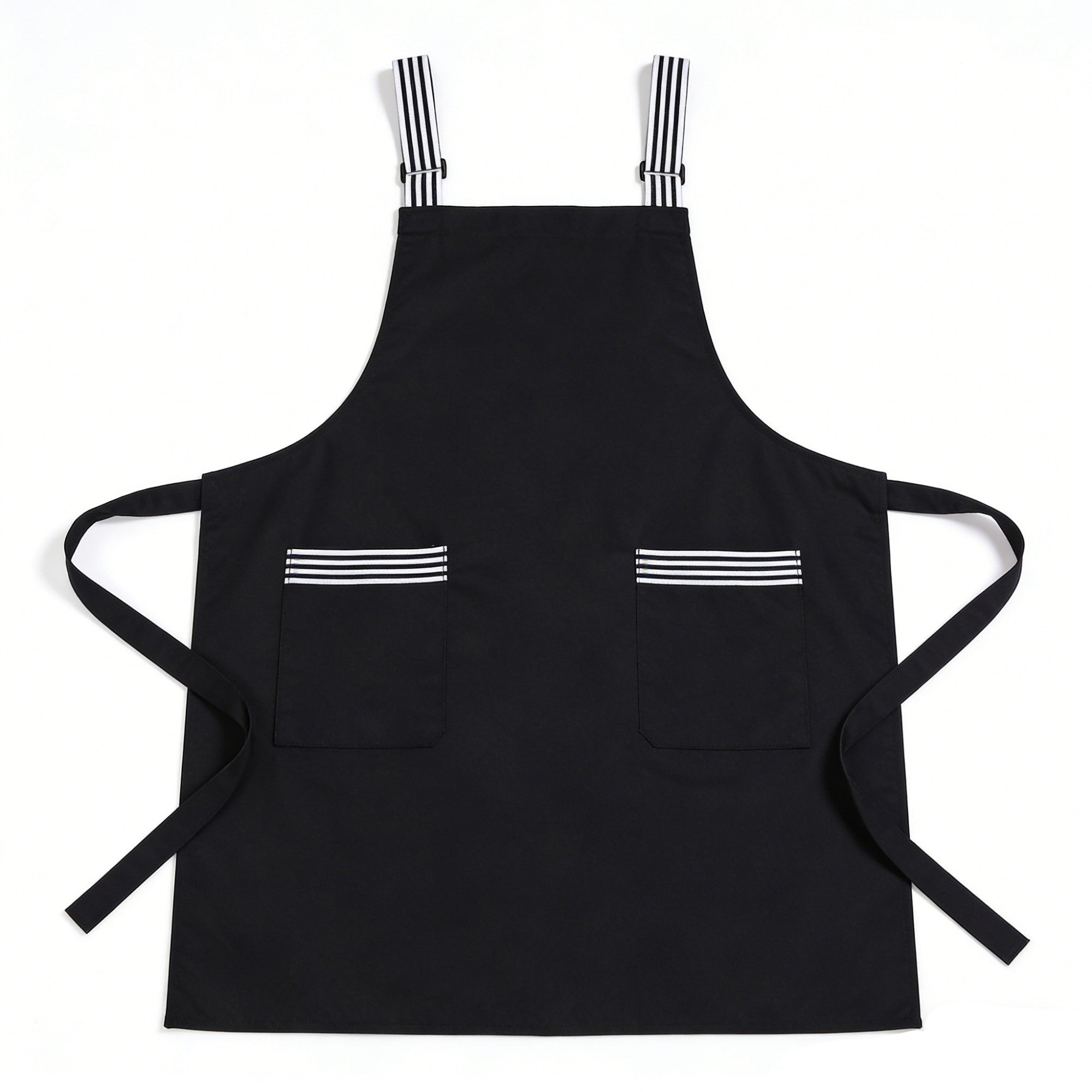 Anna-Kaci Kitchen Apron Cotton Blend Adjustable Neck Apron with Dual Pockets for Cooking Baking Kitchen Use