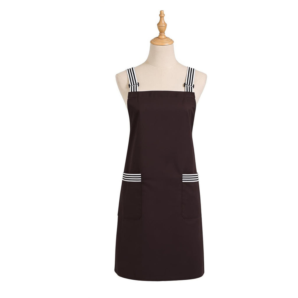 Anna-Kaci Kitchen Apron Cotton Blend Adjustable Neck Apron with Dual Pockets for Cooking Baking Kitchen Use