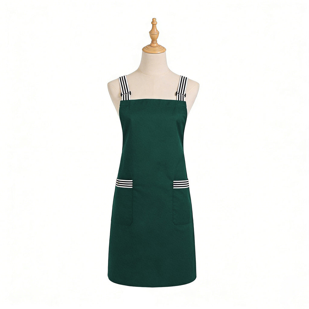 Anna-Kaci Kitchen Apron Cotton Blend Adjustable Neck Apron with Dual Pockets for Cooking Baking Kitchen Use