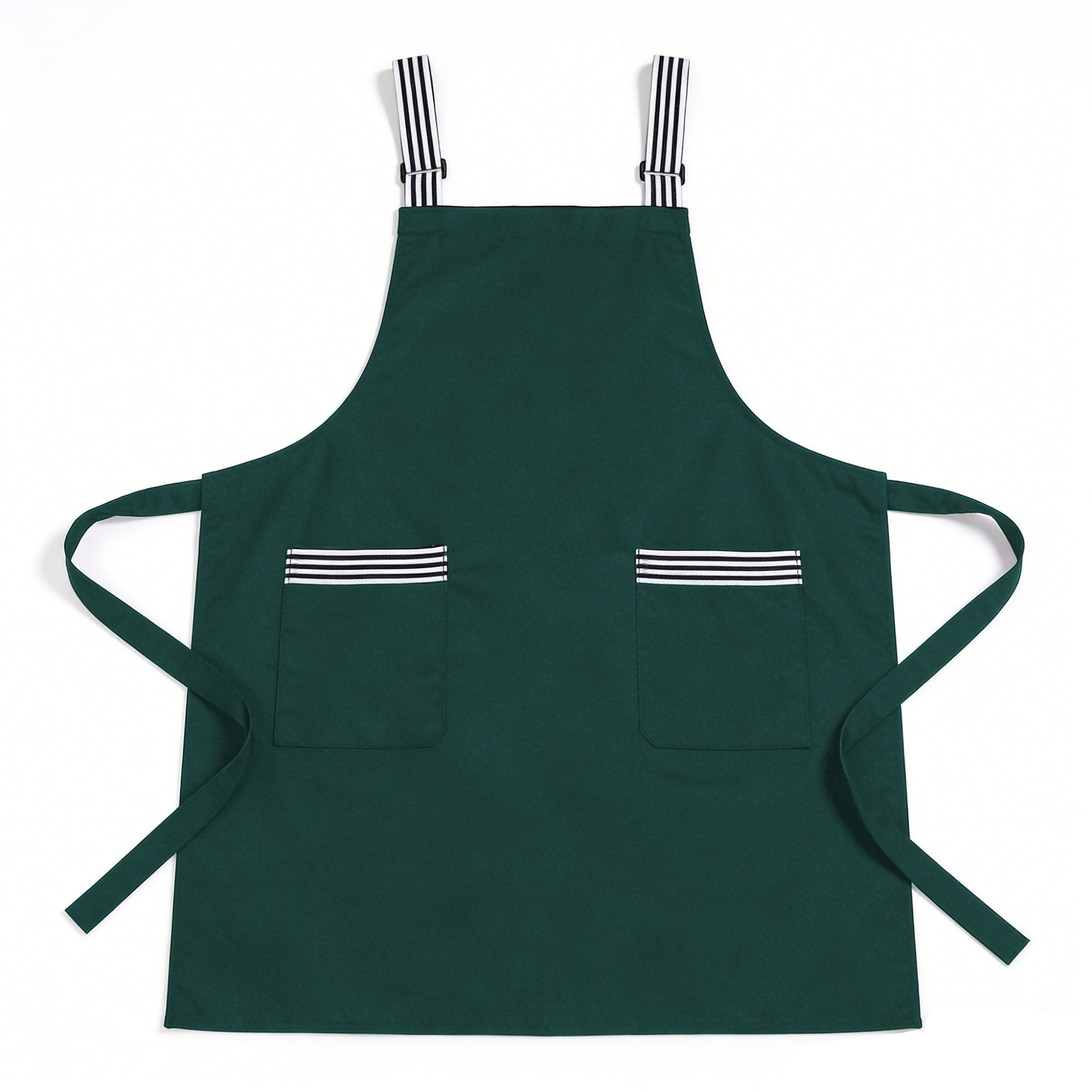 Anna-Kaci Kitchen Apron Cotton Blend Adjustable Neck Apron with Dual Pockets for Cooking Baking Kitchen Use