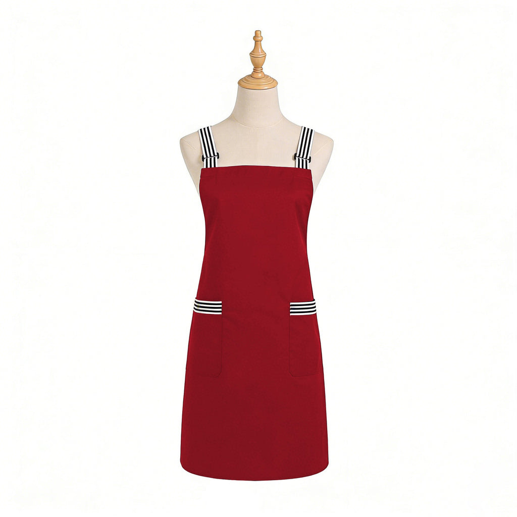 Anna-Kaci Kitchen Apron Cotton Blend Adjustable Neck Apron with Dual Pockets for Cooking Baking Kitchen Use