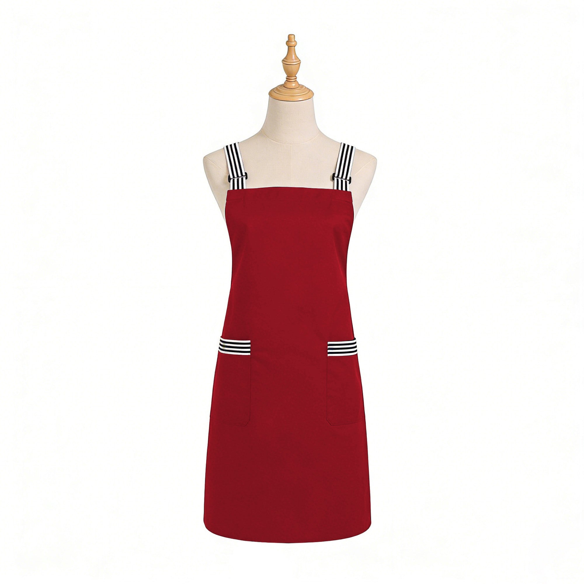 Anna-Kaci Kitchen Apron Cotton Blend Adjustable Neck Apron with Dual Pockets for Cooking Baking Kitchen Use