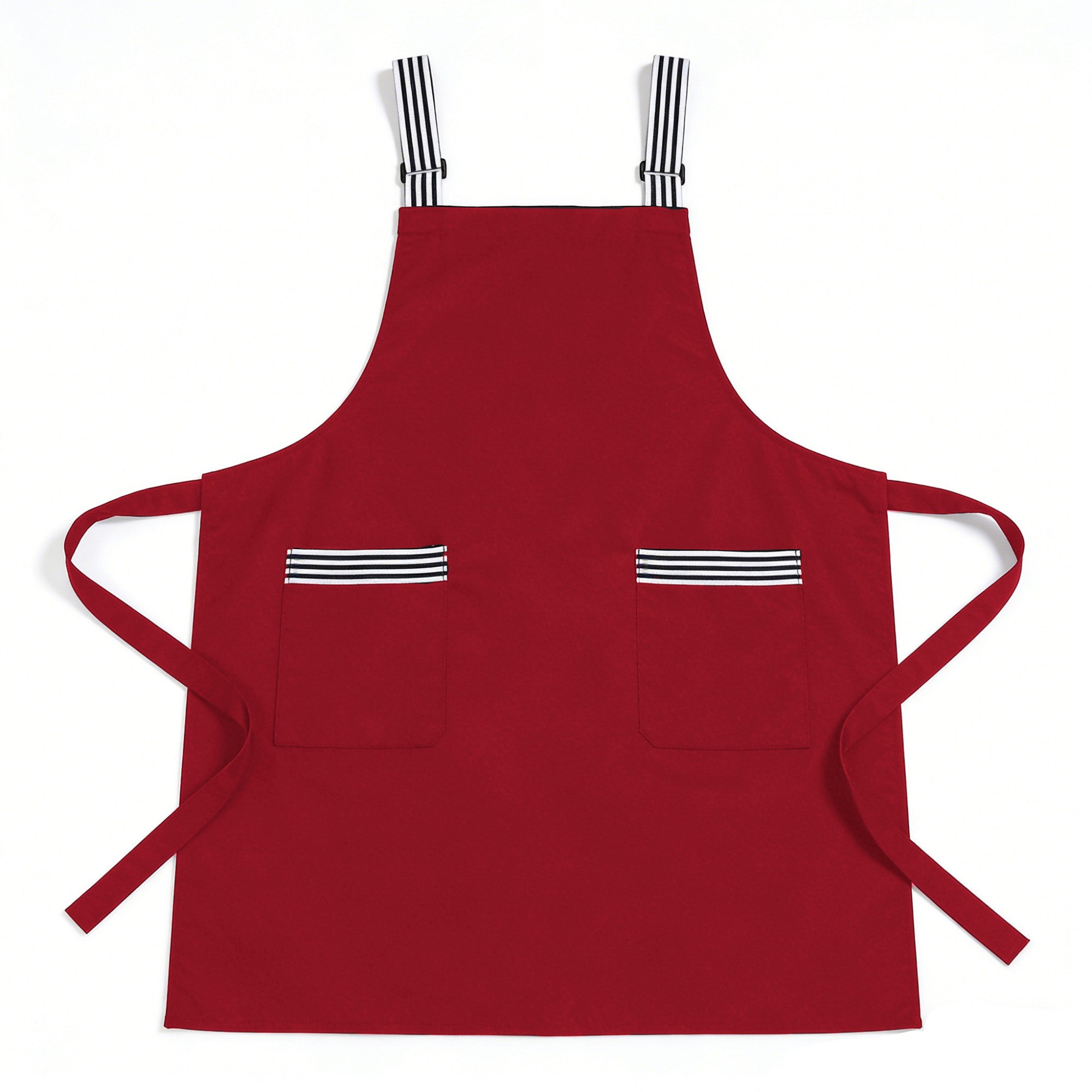 Anna-Kaci Kitchen Apron Cotton Blend Adjustable Neck Apron with Dual Pockets for Cooking Baking Kitchen Use