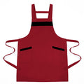 Anna-Kaci Kitchen Apron Adjustable Strap Apron with Contrast Trim and Dual Pockets for Cooking Work