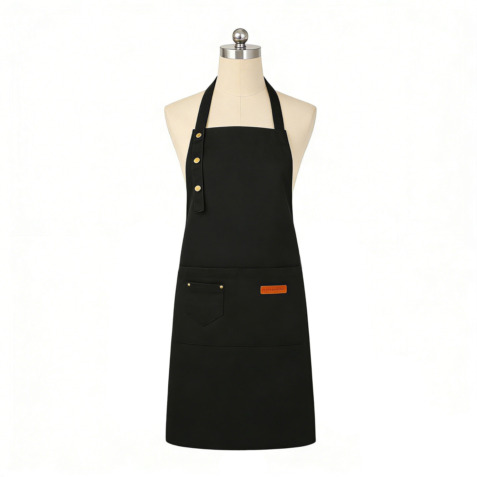 Anna-Kaci Kitchen Apron Polyester Adjustable Neck Apron with Pocket for Cooking Baking Work Use