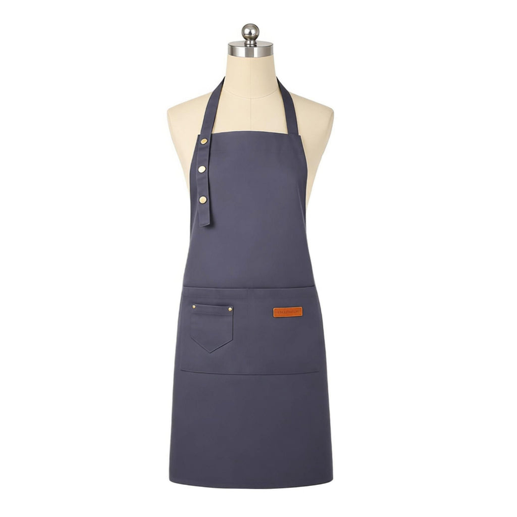 Anna-Kaci Kitchen Apron Polyester Adjustable Neck Apron with Pocket for Cooking Baking Work Use