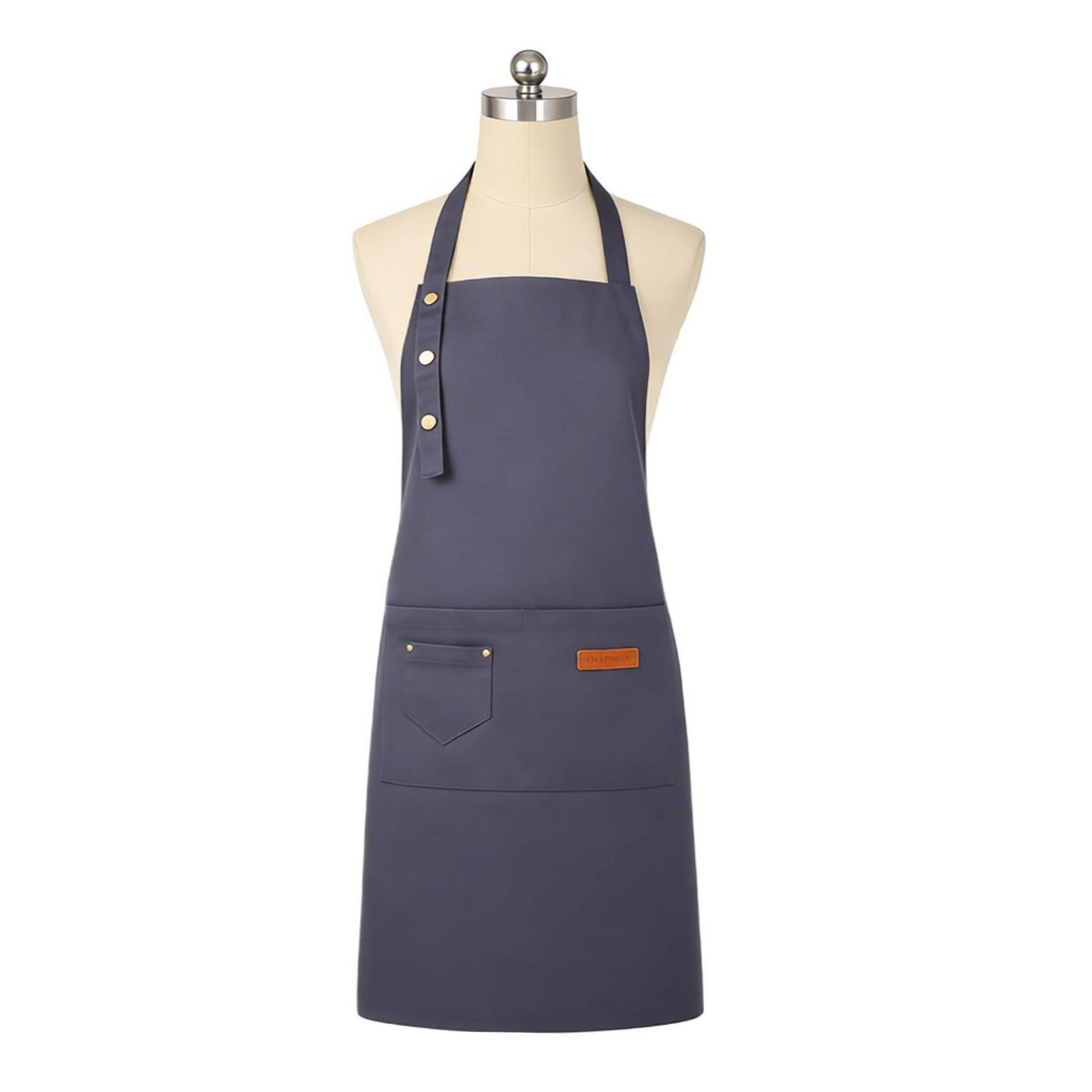 Anna-Kaci Kitchen Apron Polyester Adjustable Neck Apron with Pocket for Cooking Baking Work Use